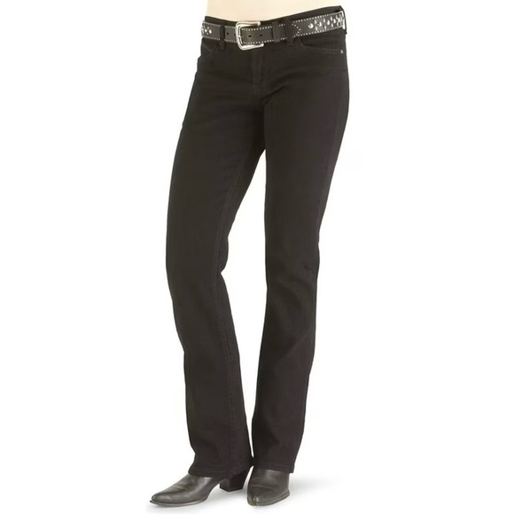 Wrangler 9/10 Women's Jeans Q- Baby Ultimate Riding Black Wrq20bl Bootcut - Picture 1 of 12